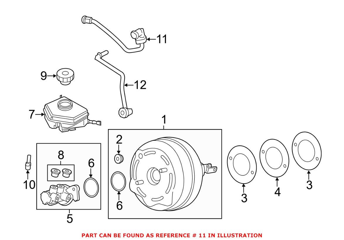 BMW Brake Vacuum Hose - Upper 11668600882